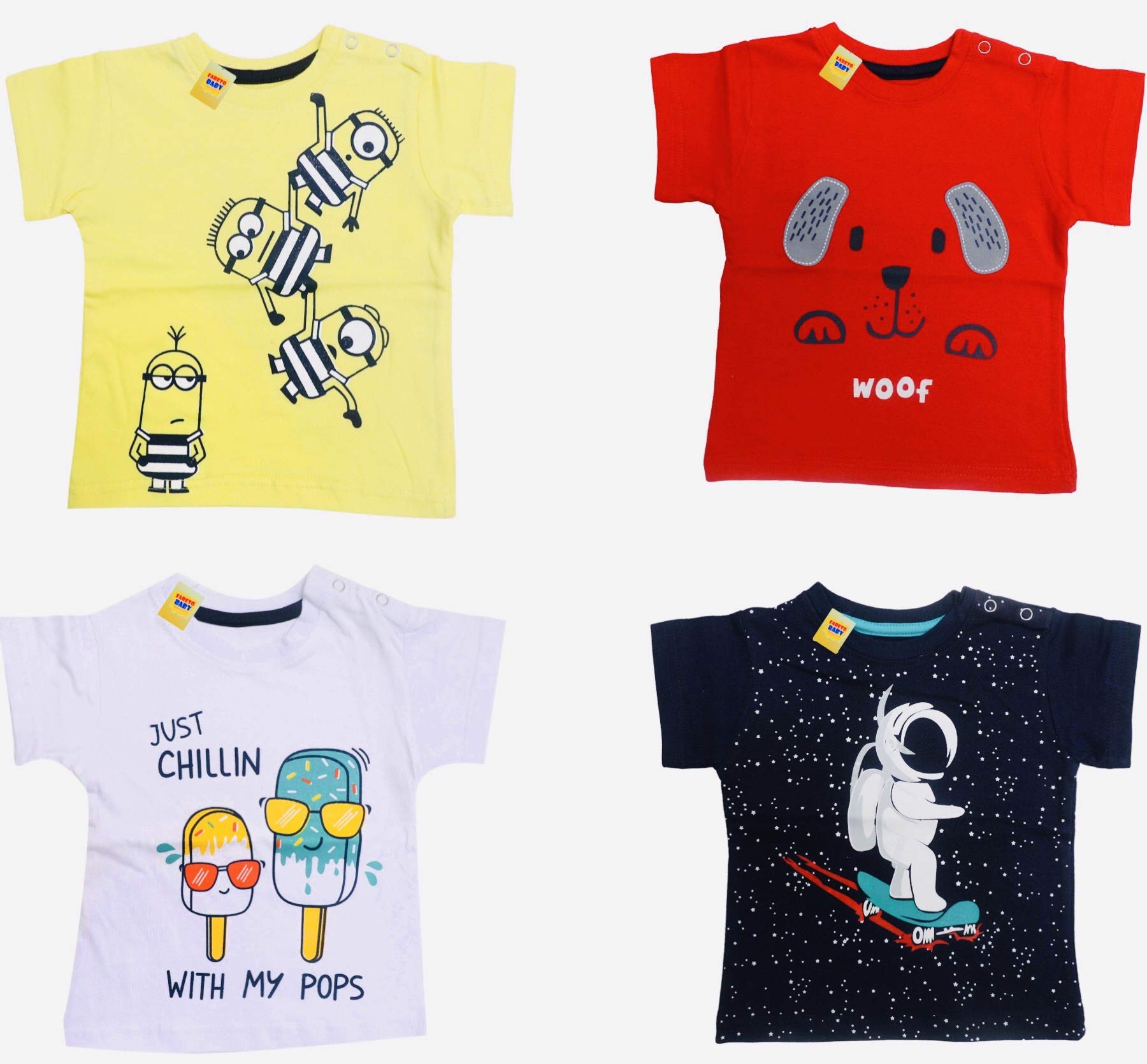 Infantbond Baby Boy's & Baby Girl's Half Sleeves T-Shirt | Touch